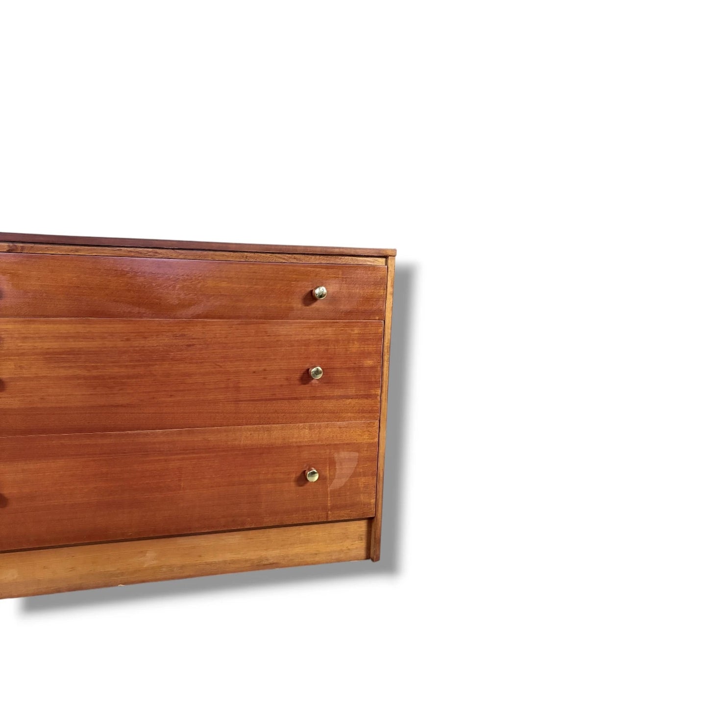 Vintage Easifit Teak Chest of Drawers – 1960s Mid-Century Modern Brass Handle Dresser