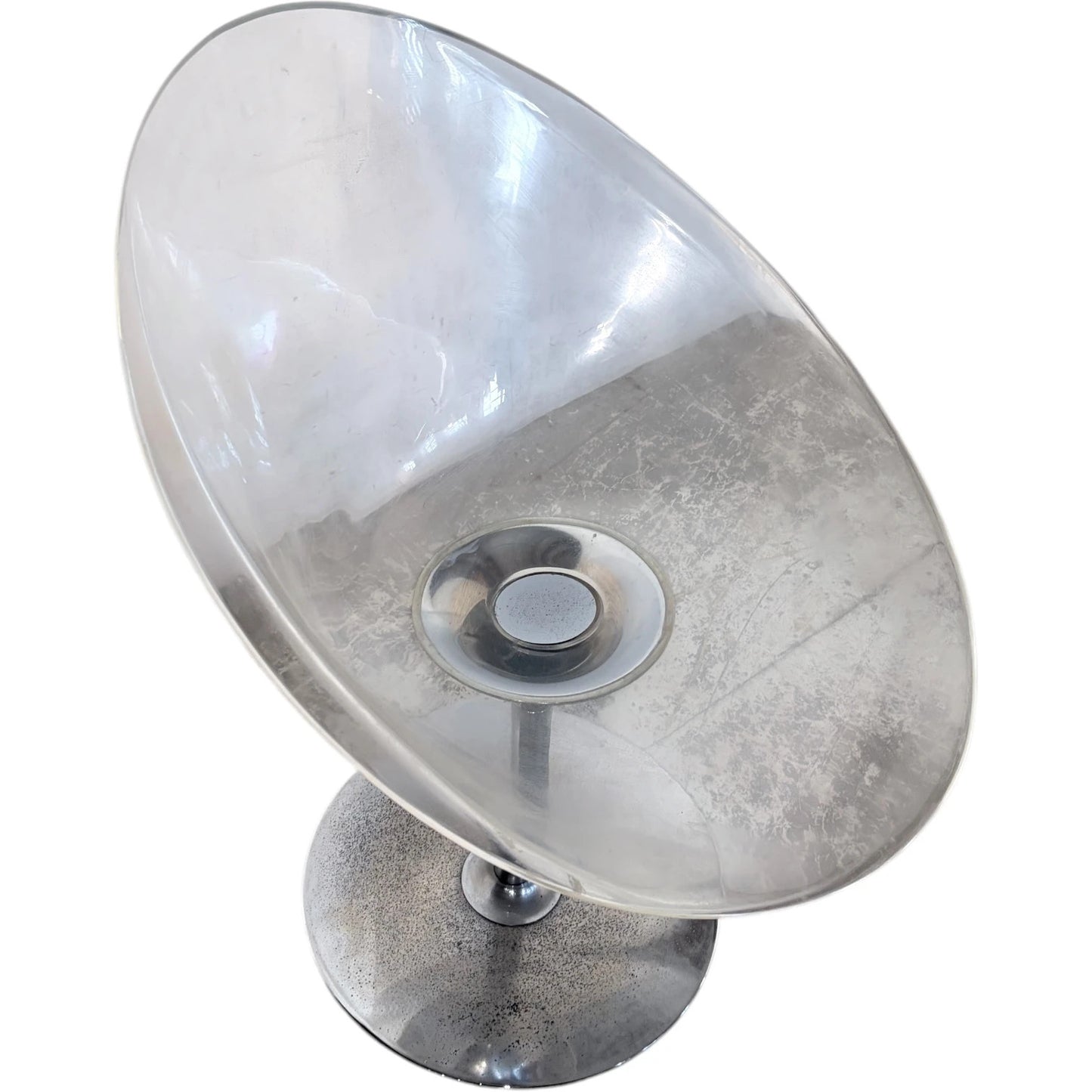 Kartell Ghost Egg Chair – Vintage Italian Acrylic Swivel Armchair With Chrome Base — view 4