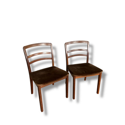 Pair of Vintage G Plan Dining Chairs – Mid Century Modern Wooden Ladder-Back Chairs