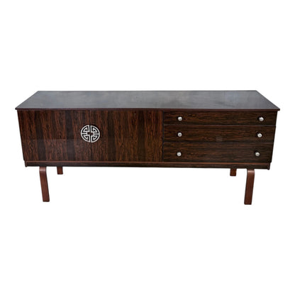 Vintage Sideboard | Mid Century Rosewood Effect Cabinet With Raised Legs