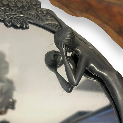 Vintage 1940s Art Nouveau Lady Mirror