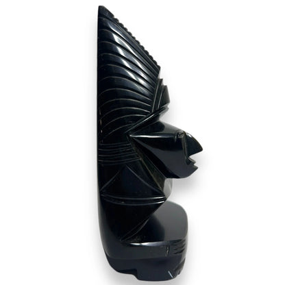 Vintage 1960s Aztec Obsidian Statue