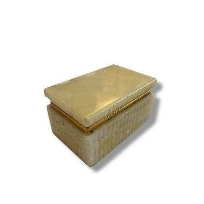 Vintage 1960s Romano Bianchi Alabaster Jewellery Box | Made in Italy | Mid Century Trinket Storage