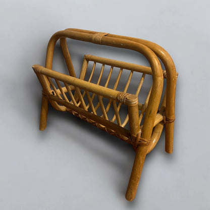 Mid century bamboo magazine rack