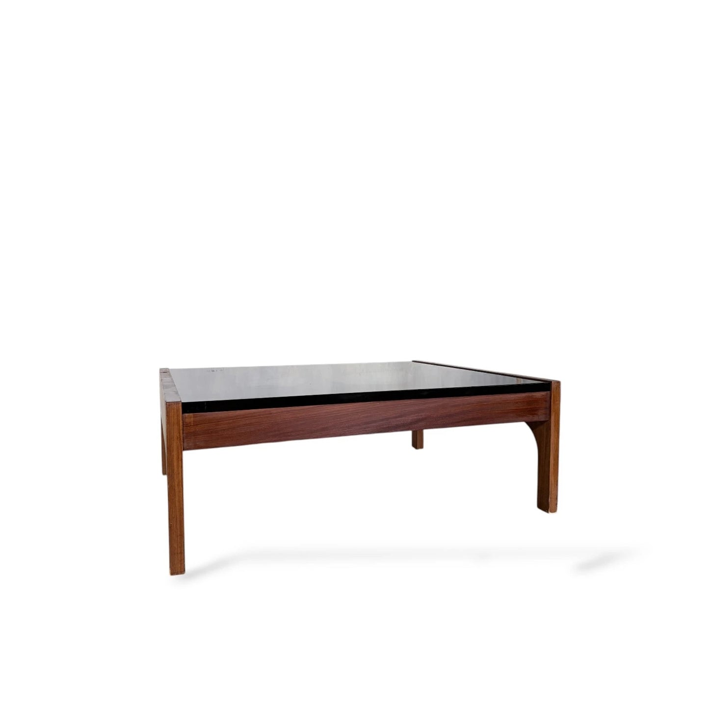 Guy Rogers Teak & Black Formica Coffee Table | Mid-Century Modern Square Table
