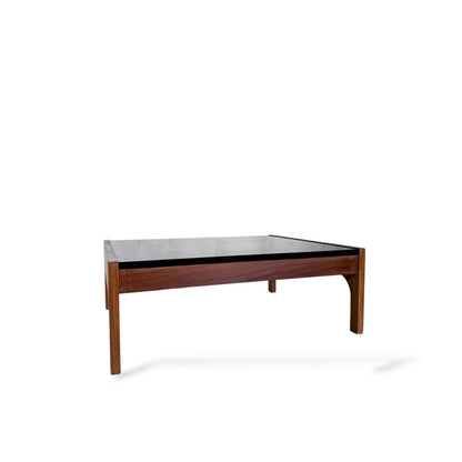 Guy Rogers Teak & Black Formica Coffee Table | Mid-Century Modern Square Table