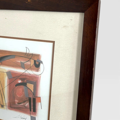 Alfred Gockel Artwork – Signed Abstract Art Print | Dark Wood Frame & Neutral Mount