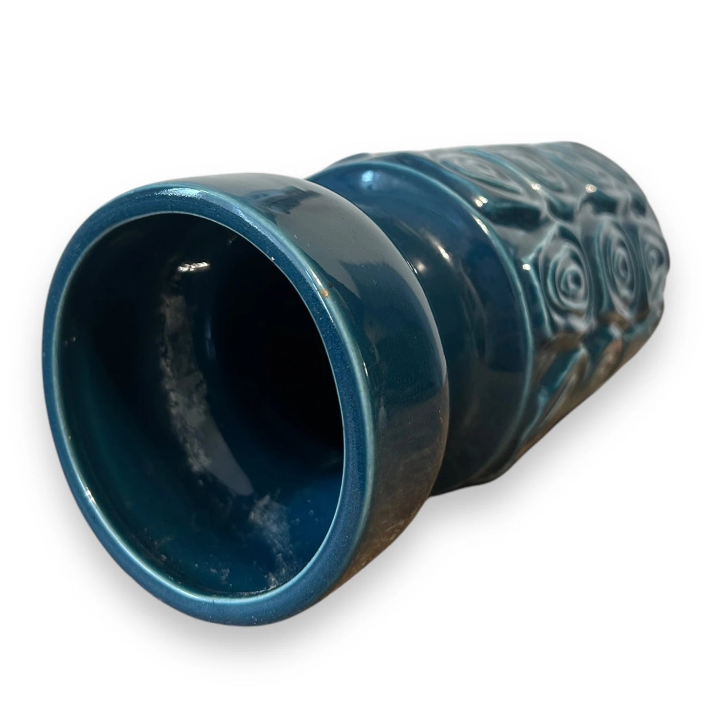 Mid Century Arthur Wood Blue Lava Vase