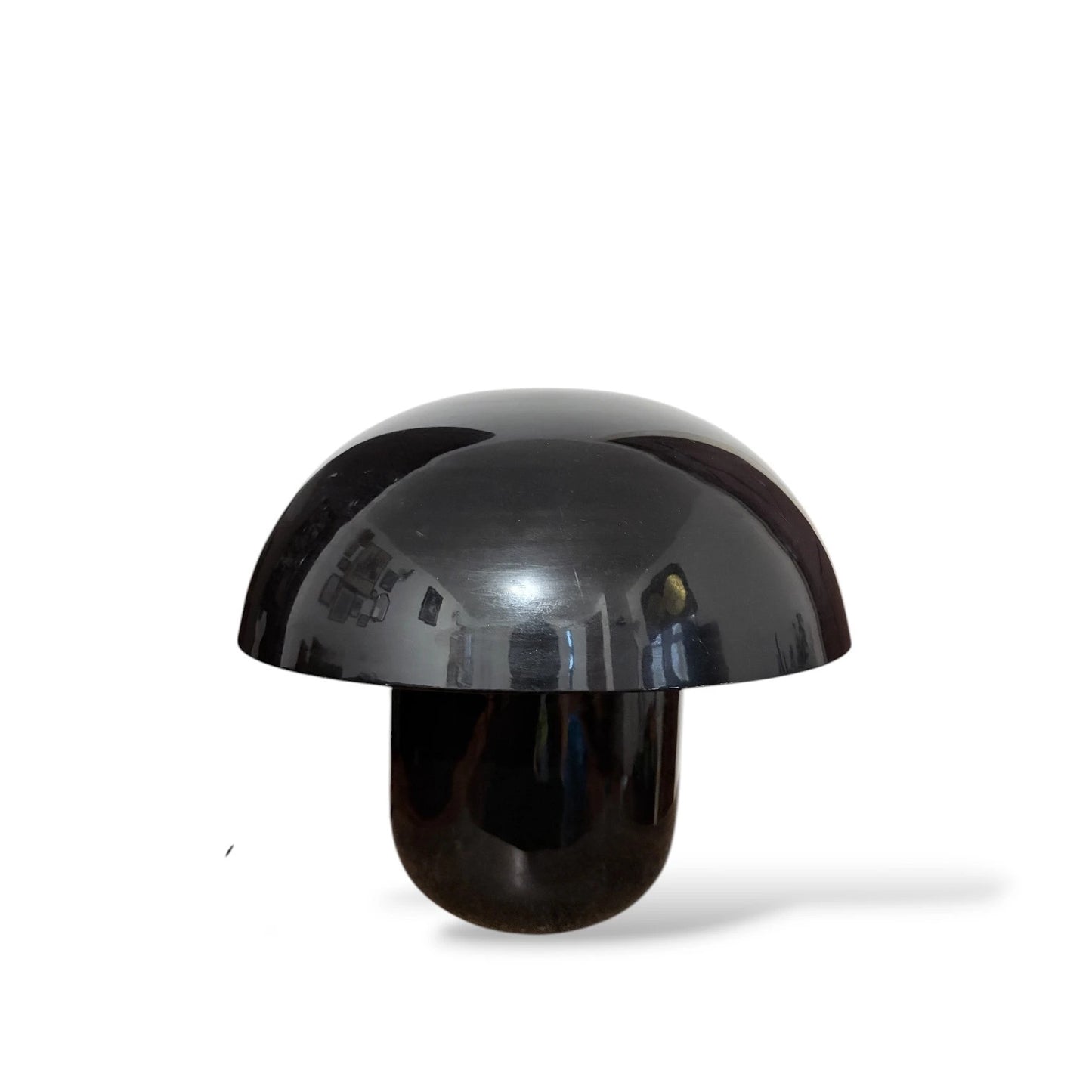 Vintage Black Mushroom Lamp | Fat Dome Table Lamp | 1970s Space Age