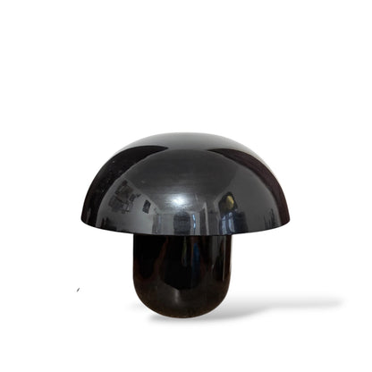 Vintage Black Mushroom Lamp | Fat Dome Table Lamp | 1970s Space Age