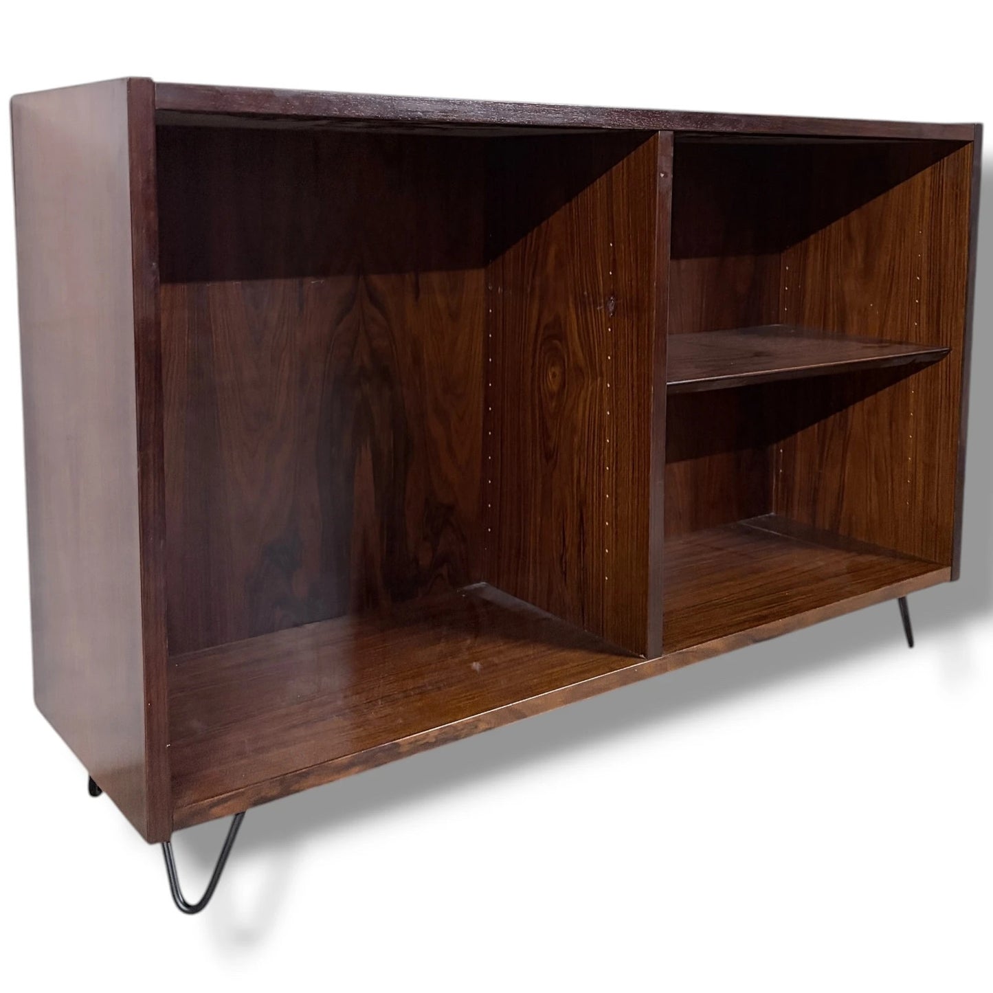Mid Century Rosewood Bookcase – Vintage Paul Hundevad Hairpin Leg Cabinet — view 5