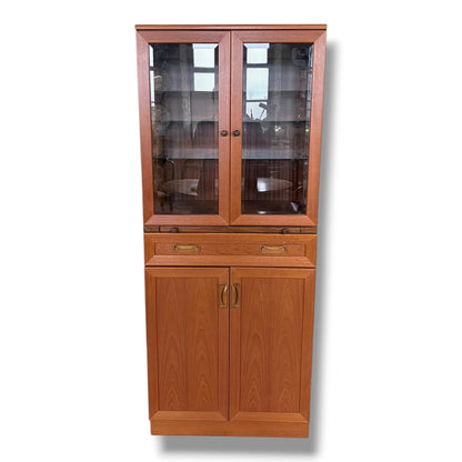 Mid Century Drinks Cabinet – G Plan Teak Display Cabinet With Adjustable Glass Shelves