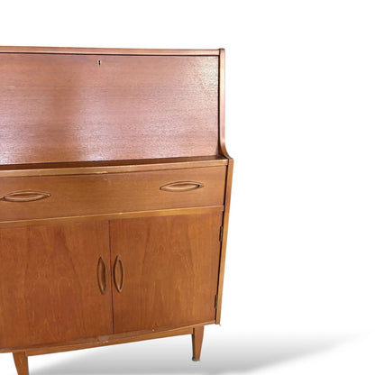 Mid Century Modern Vintage Jentique Teak Writing Desk Bureau Cabinet
