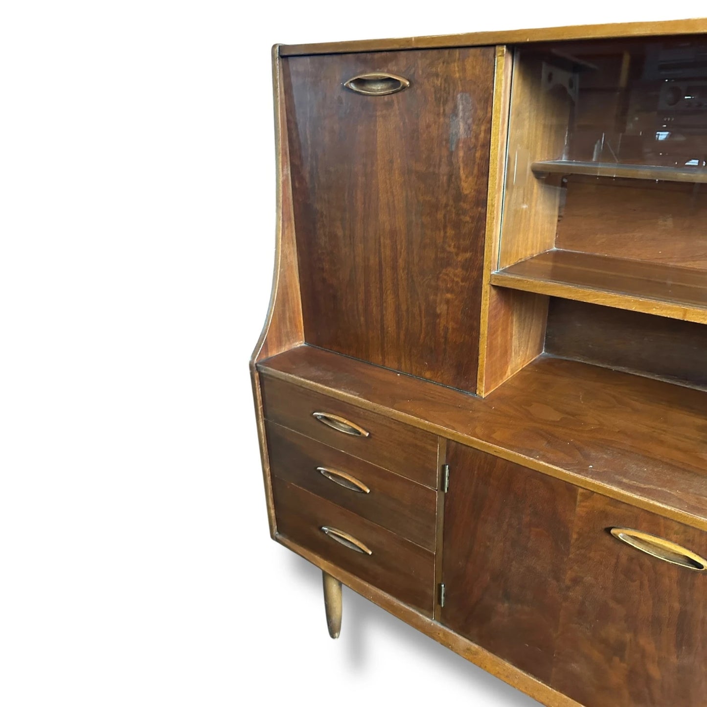 Mid Century Jentique High Sideboard in Teak | Vintage Tall Credenza
