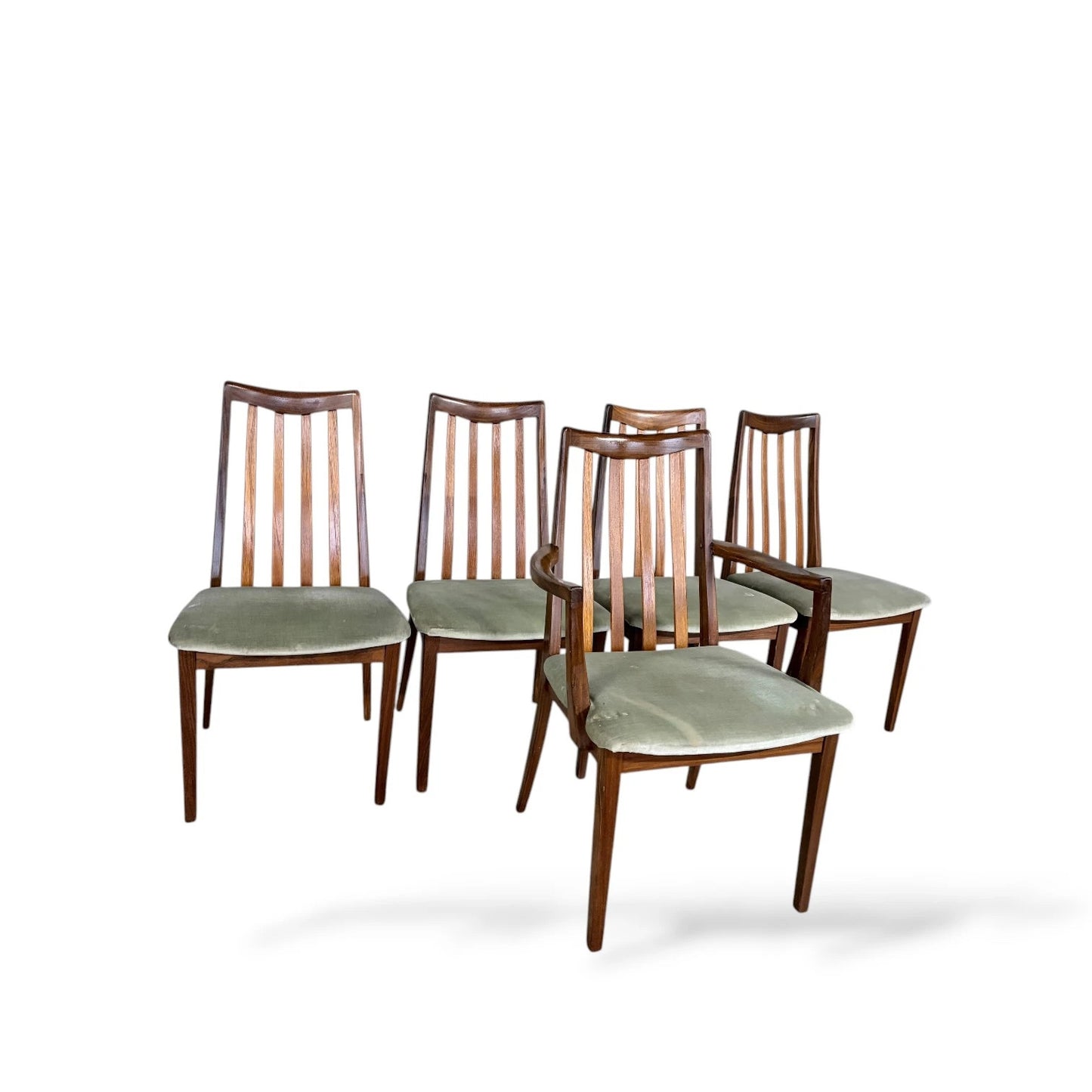 Set of 5 G Plan ‘Leslie Dandy’ Teak Dining Chairs – Mid-Century