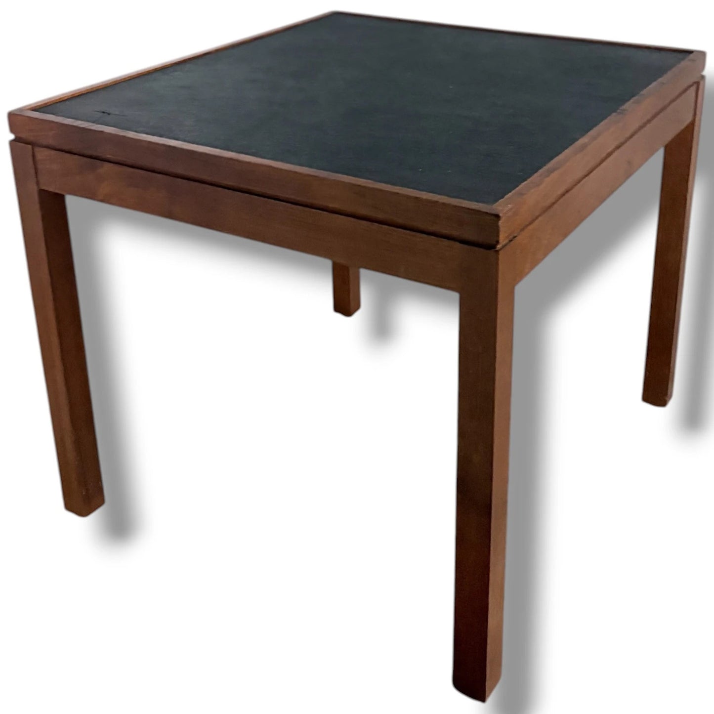 Mid Century Side Table – Vintage Turntable Stand with Black Inset Top