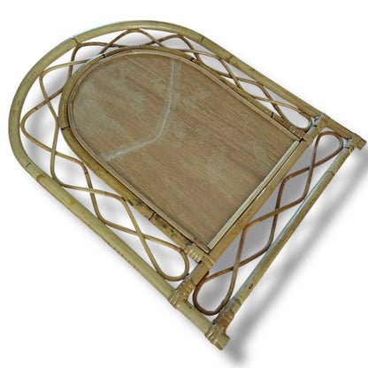 Mid century wicker bamboo mirror