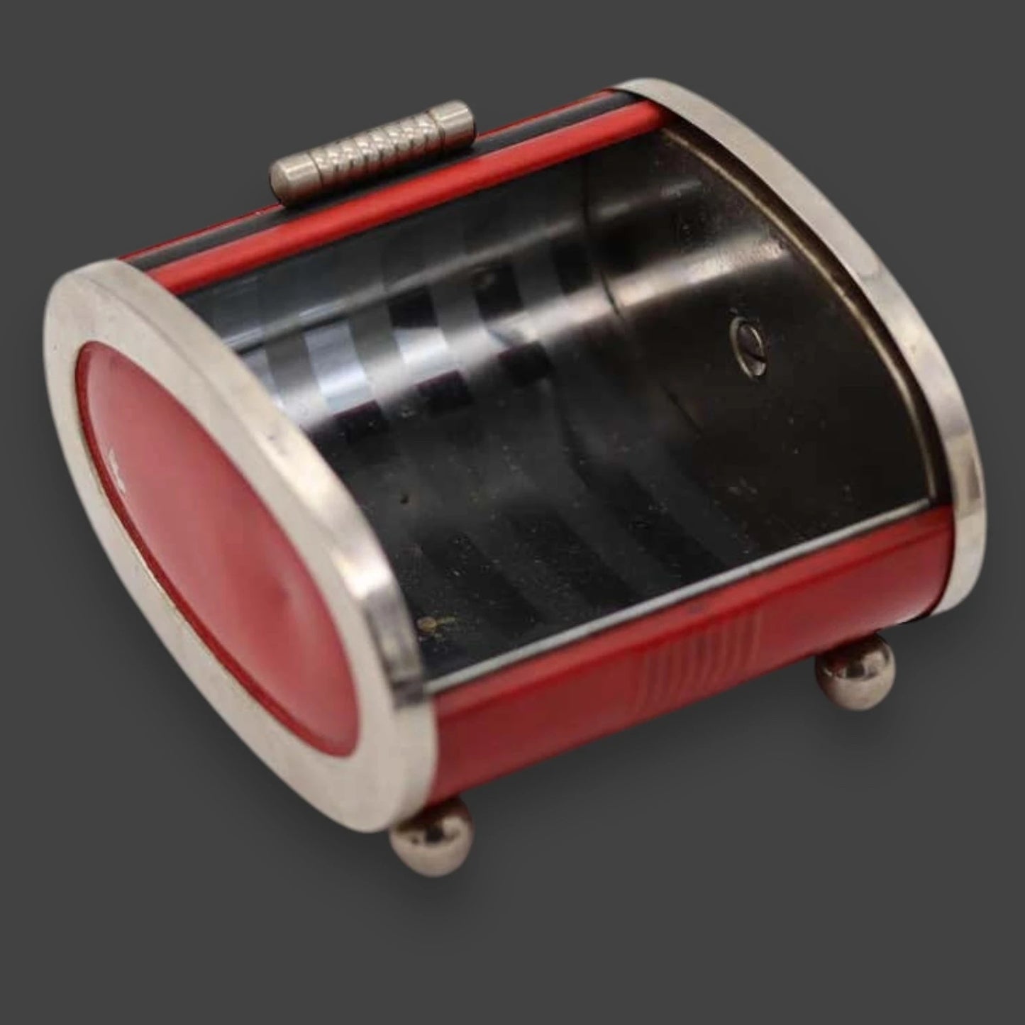 Vintage 1930s art deco chrome roller box