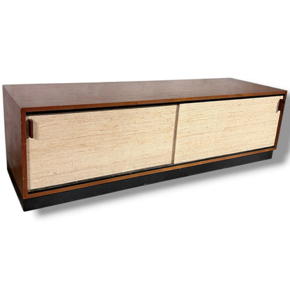 Florence Knoll Sideboard | Mid Century Teak Wood Cabinet With Seagrass Doors