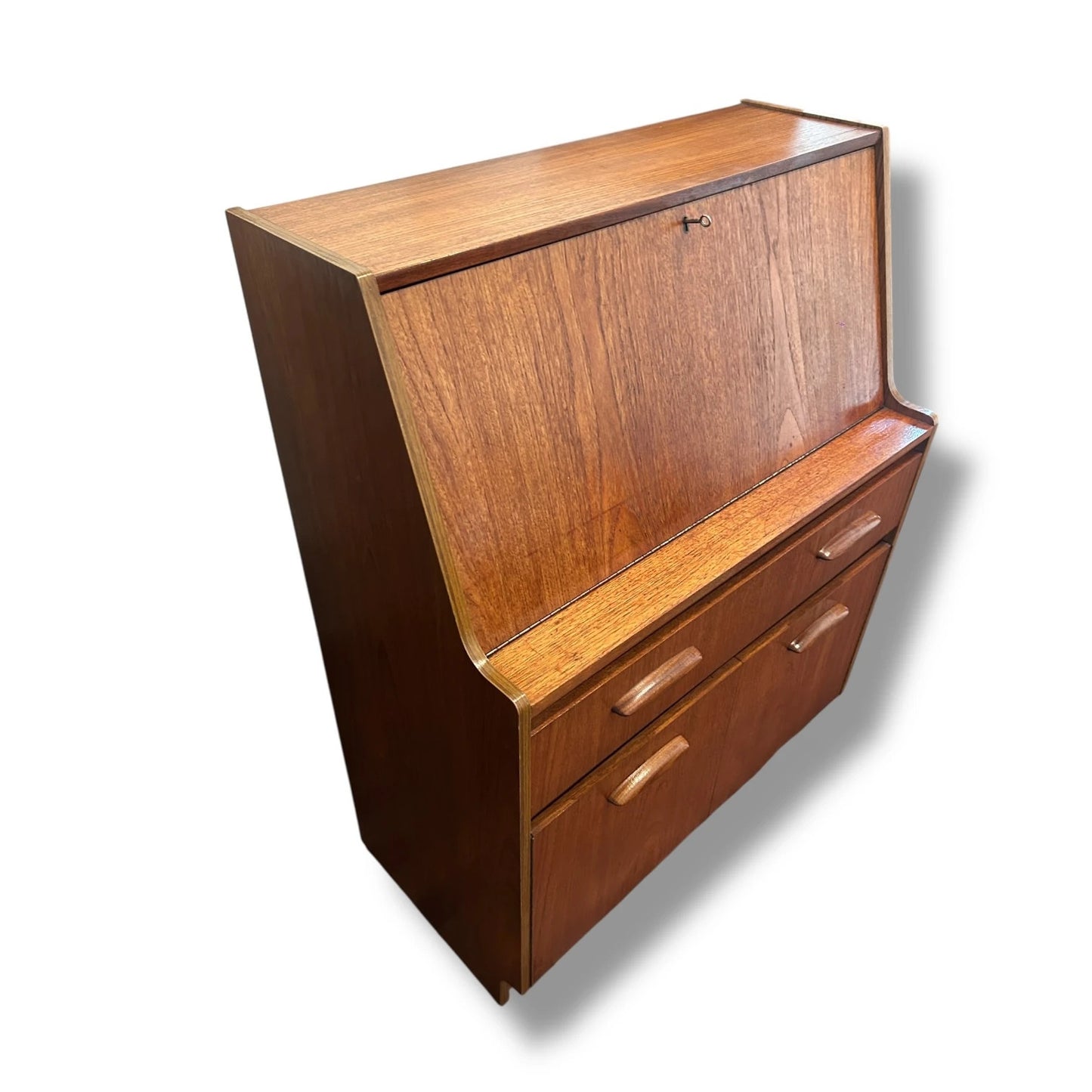 Mid Century Modern Teak Bureau Desk – Likely Austinsuite