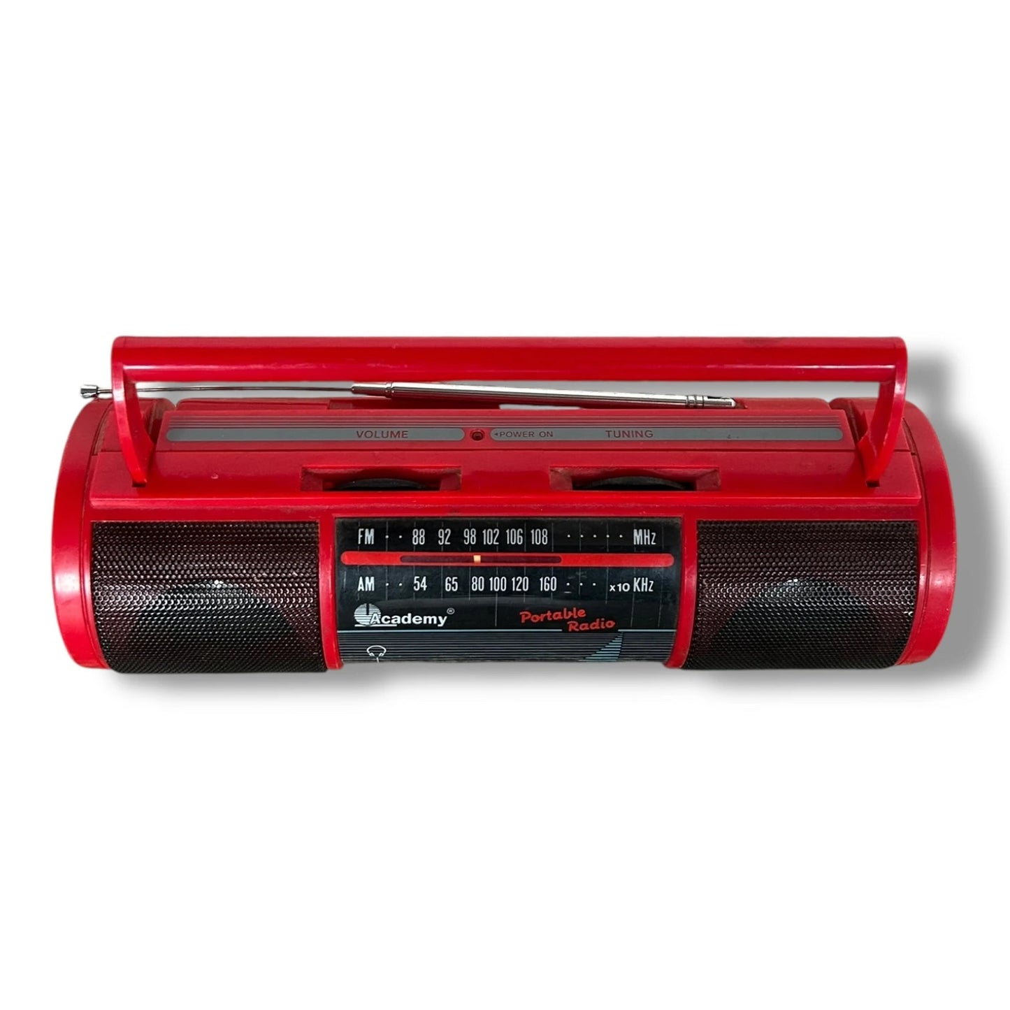 Vintage Red Portable Radio | Retro AM/FM Radio | 1980s Academy Boombox Style