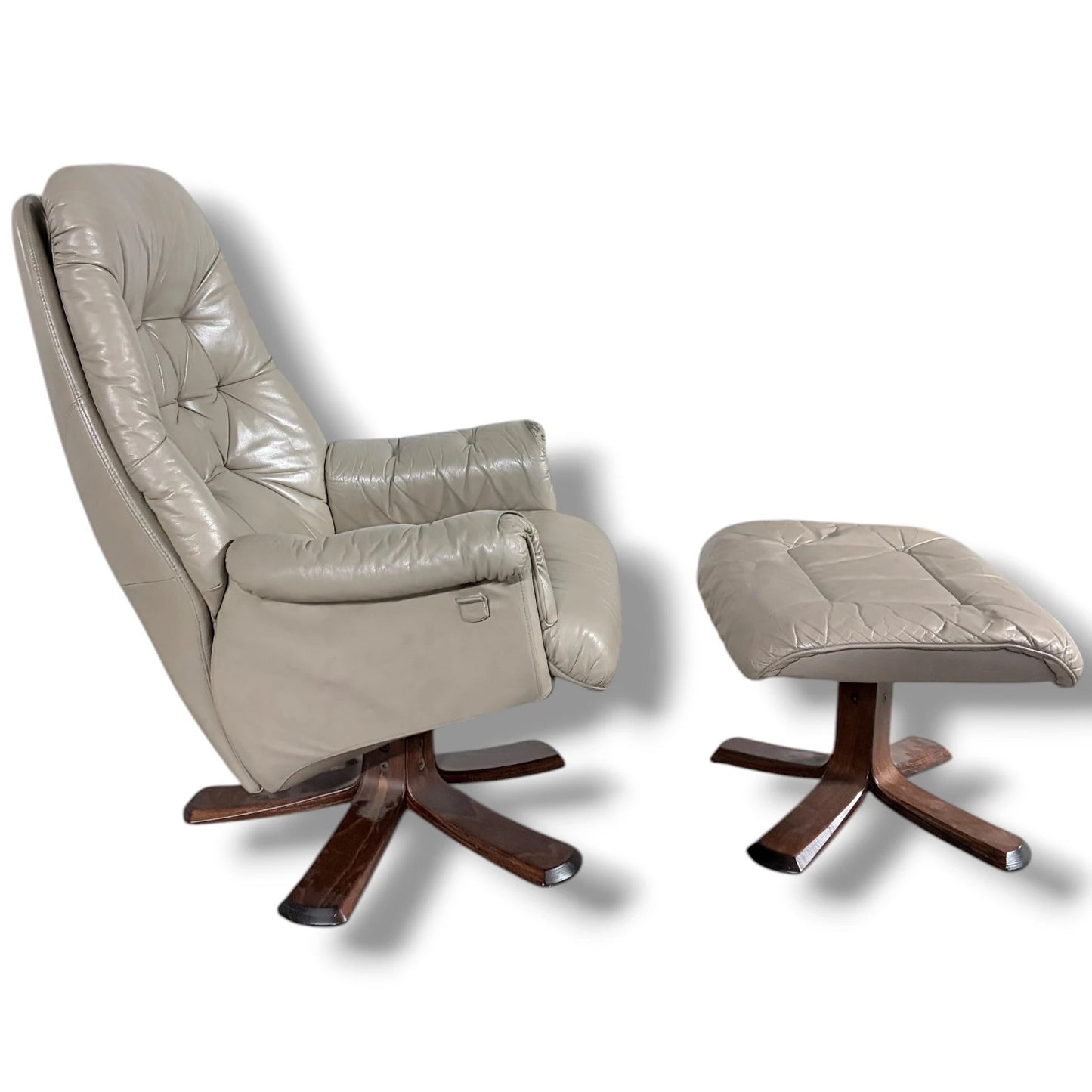 Stressless Recliner Chair - Swedish Leather Lounge With Matching Footstool