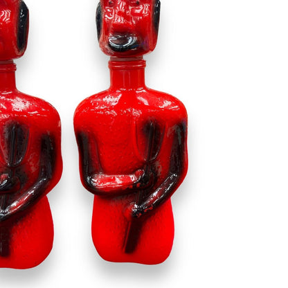 Vintage Lucifer Satan Glass Decanter Bottles
