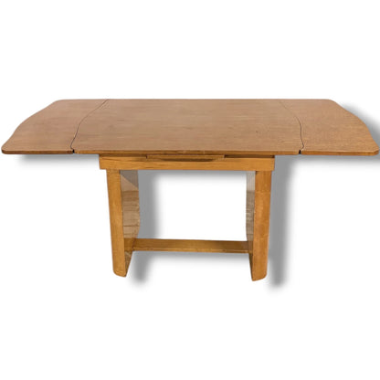 Art Deco Walnut Dining Table | Vintage Draw Leaf Extending Dining Table With Pedestal Legs