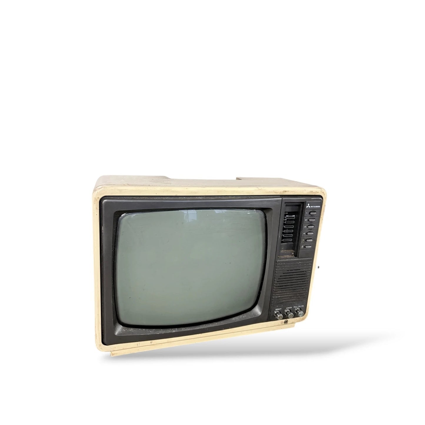 Vintage Mitsubishi Portable Television – 1970s CRT TV, Untested, Film/Display Prop