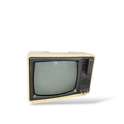 Vintage Mitsubishi Portable Television – 1970s CRT TV, Untested, Film/Display Prop