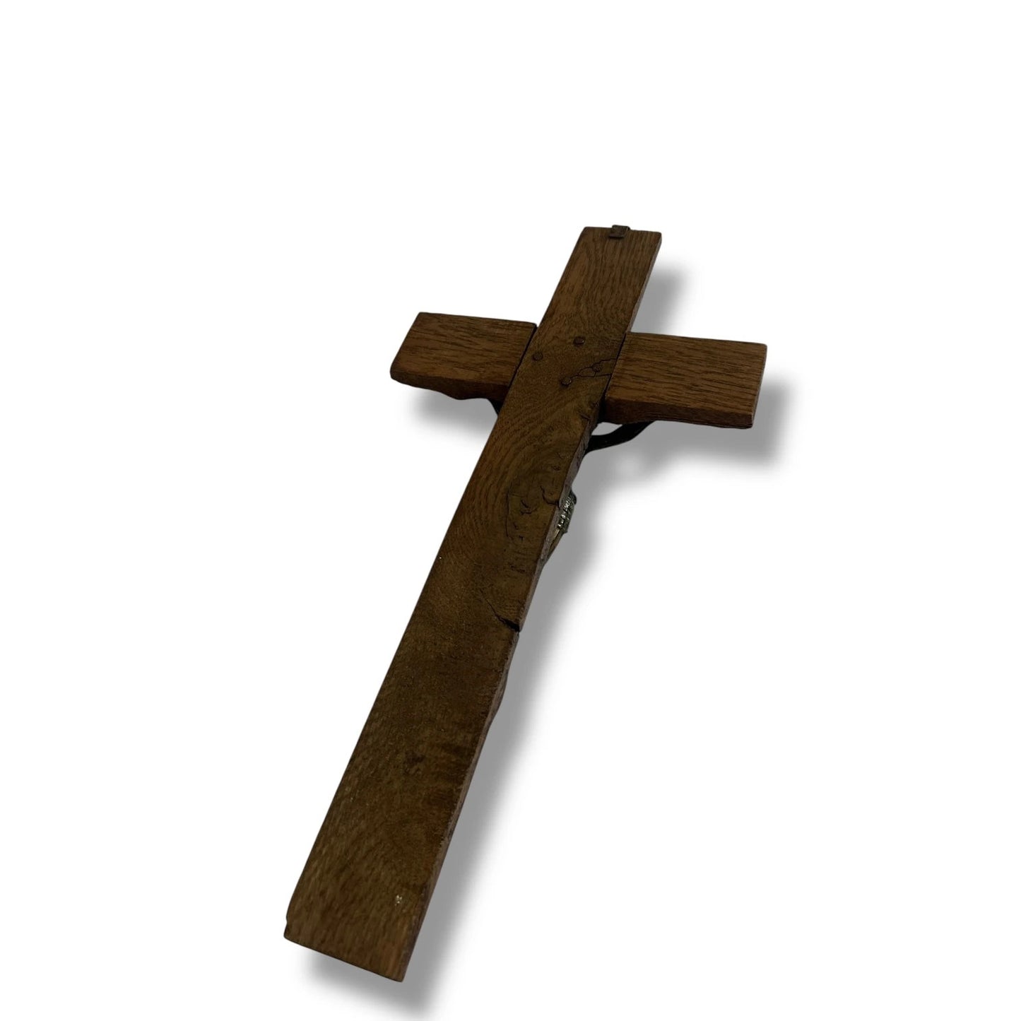 Vintage 1960s Walnut Wood Crucifix | Christian Jesus Christ Icon