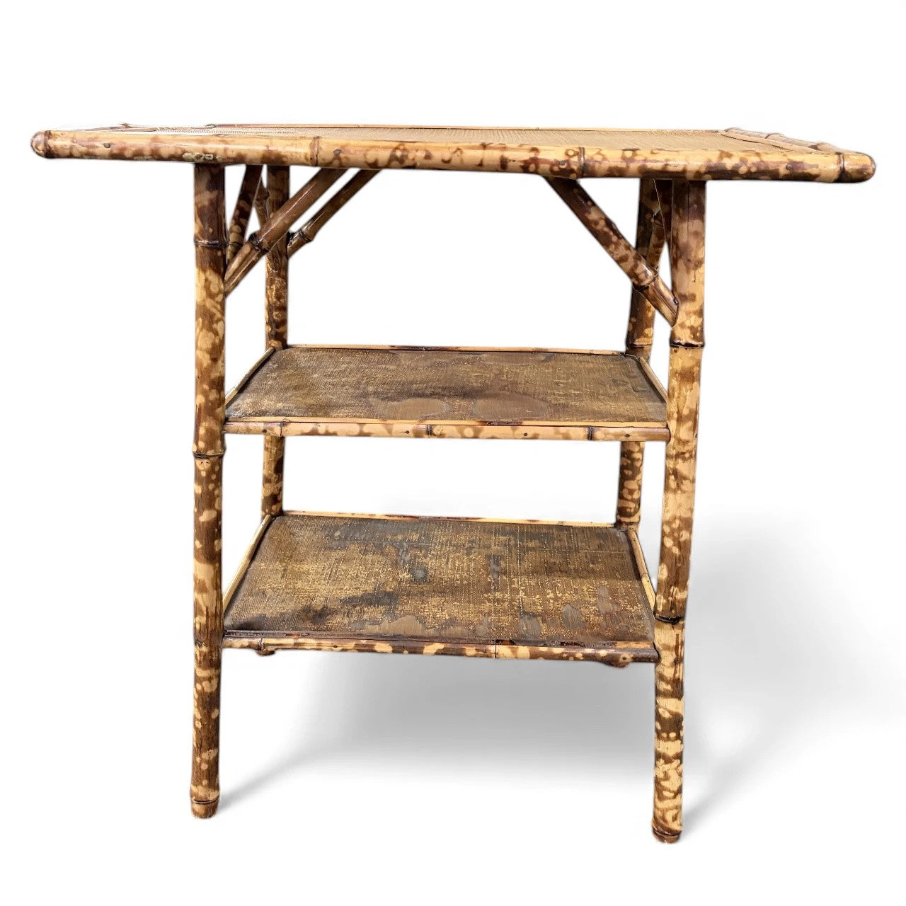 Antique Tiger Bamboo Side Table – Late Victorian Anglo-Japanese Table