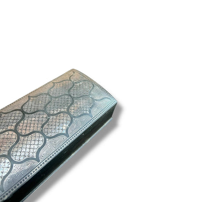 Vintage Middle Eastern Embossed Metal Box – Islamic Geometric Design Jewellery or Trinket Storage