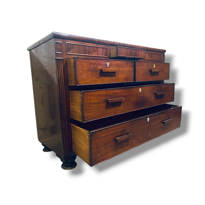 Antique Mahogany Chest – 19th Century Vintage Chest Drawers with Secret Compartment