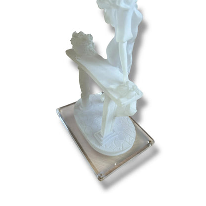 Vintage 1990s Lucite Art Deco Style Sculpture Signed by Crosa