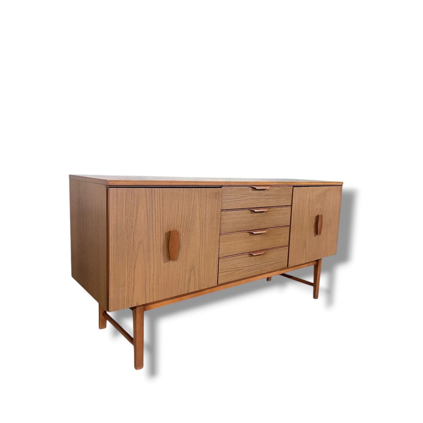 Vintage Europa Teak Formica Sideboard – 1970s Mid-Century Modern Cabinet