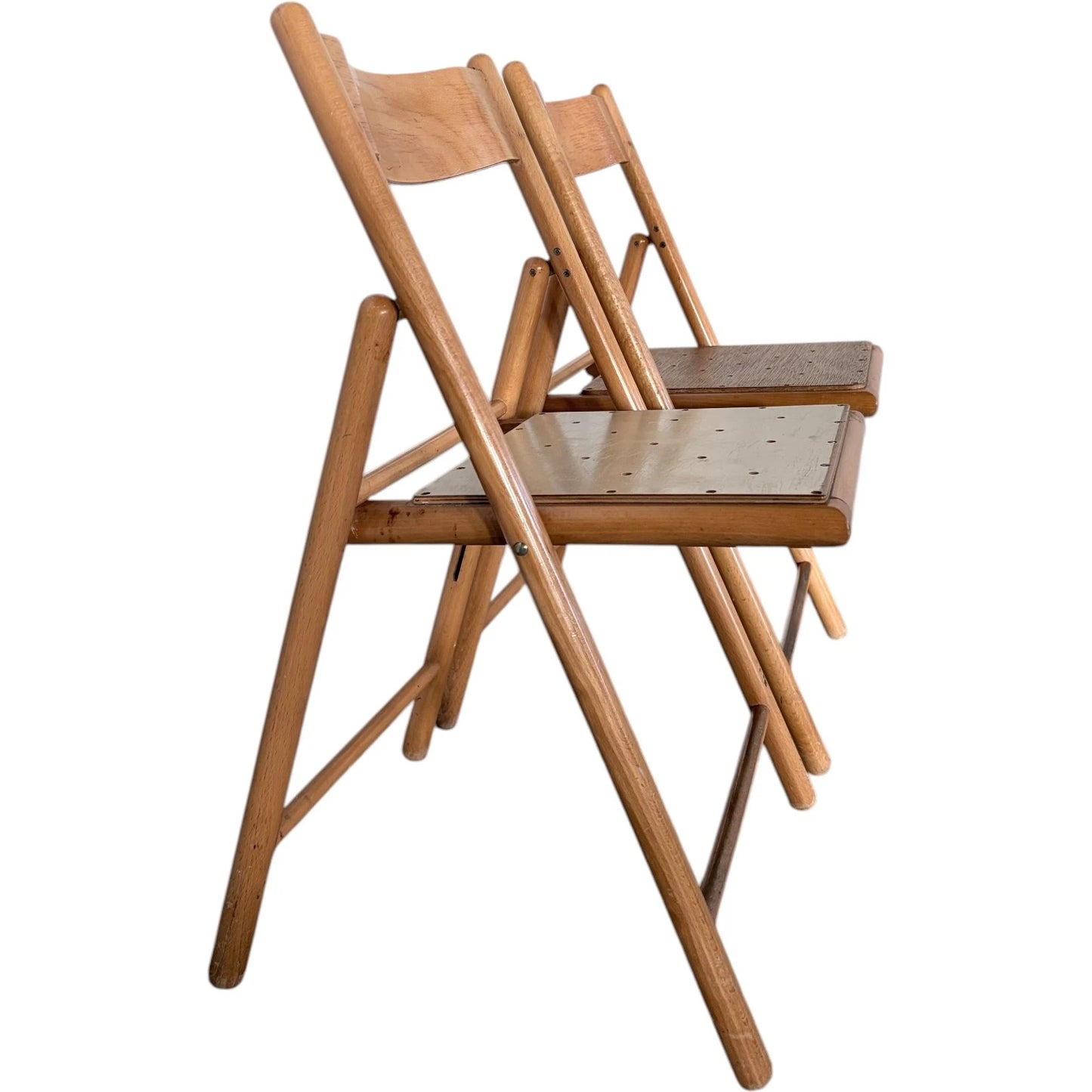 Habitat Folding Chairs - Vintage Beech Wood Mid Century Compact Seating — view 5