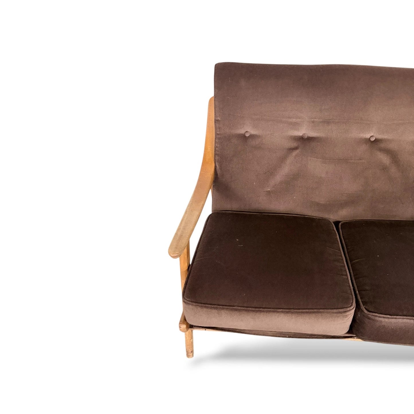 Swedish Beech Two-Seater Sofa – Mid-Century Scandinavian Design