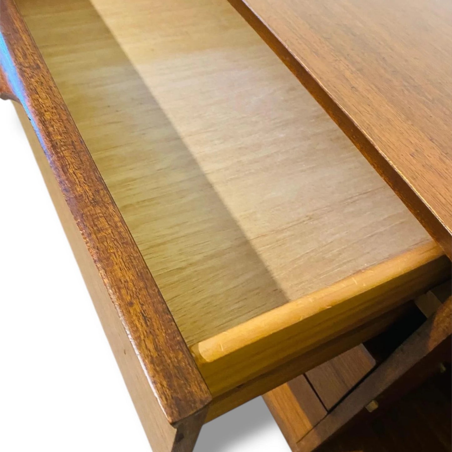Mid Century Teak Sideboard | Vintage Compact Cabinet With Sculpted Handles — view 5