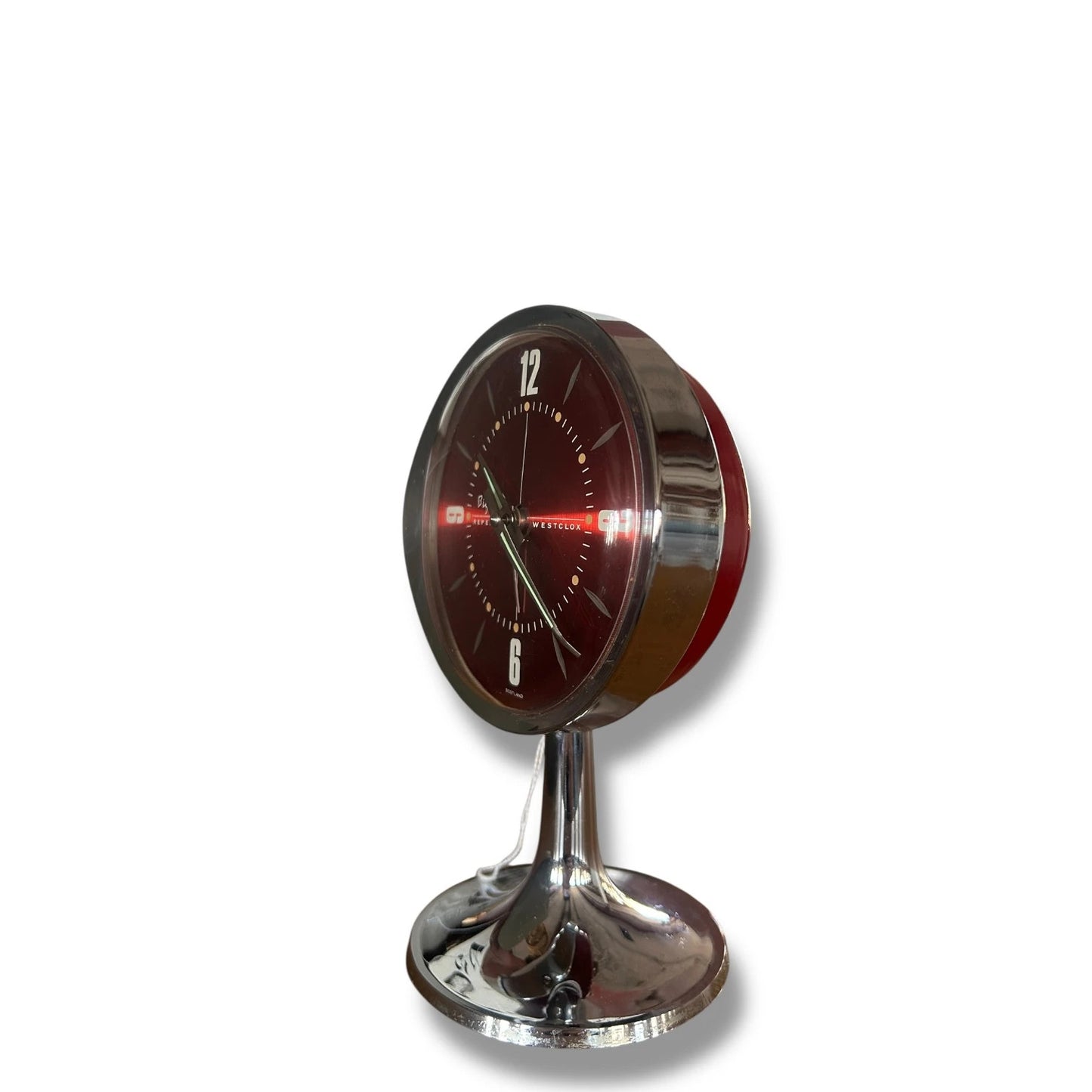 Mid Century Modern Space Age Red Big Ben Westclox Alarm Clock