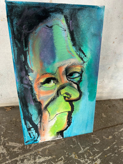 Neo-Expressionist Portrait Painting | Vintage Outsider Art on Canvas
