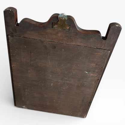 Antique French Wall Mirror - Carved Dark Oak Frame | Vintage Decorative Glass