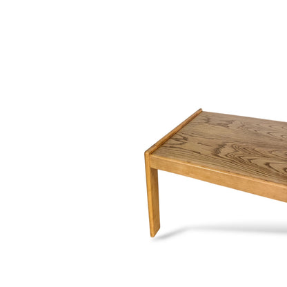 Danish Coffee Table – Mid-Century Modern Beech & Oak Table With Sculpted Legs