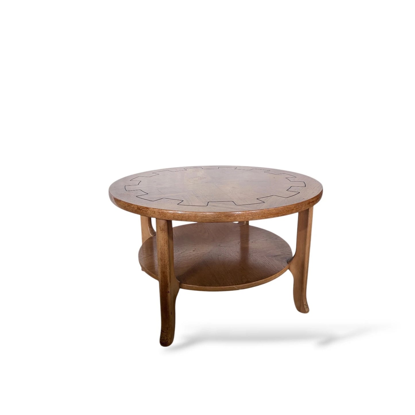Nathan Teak Cog Coffee Table | Mid-Century Round Table