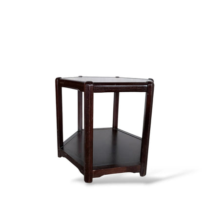 Mid-Century Danish Hexagonal Side Table – Dark Wood