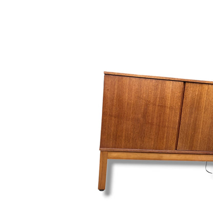Danish Mid Century Record Cabinet | Teak Vinyl Storage Sideboard