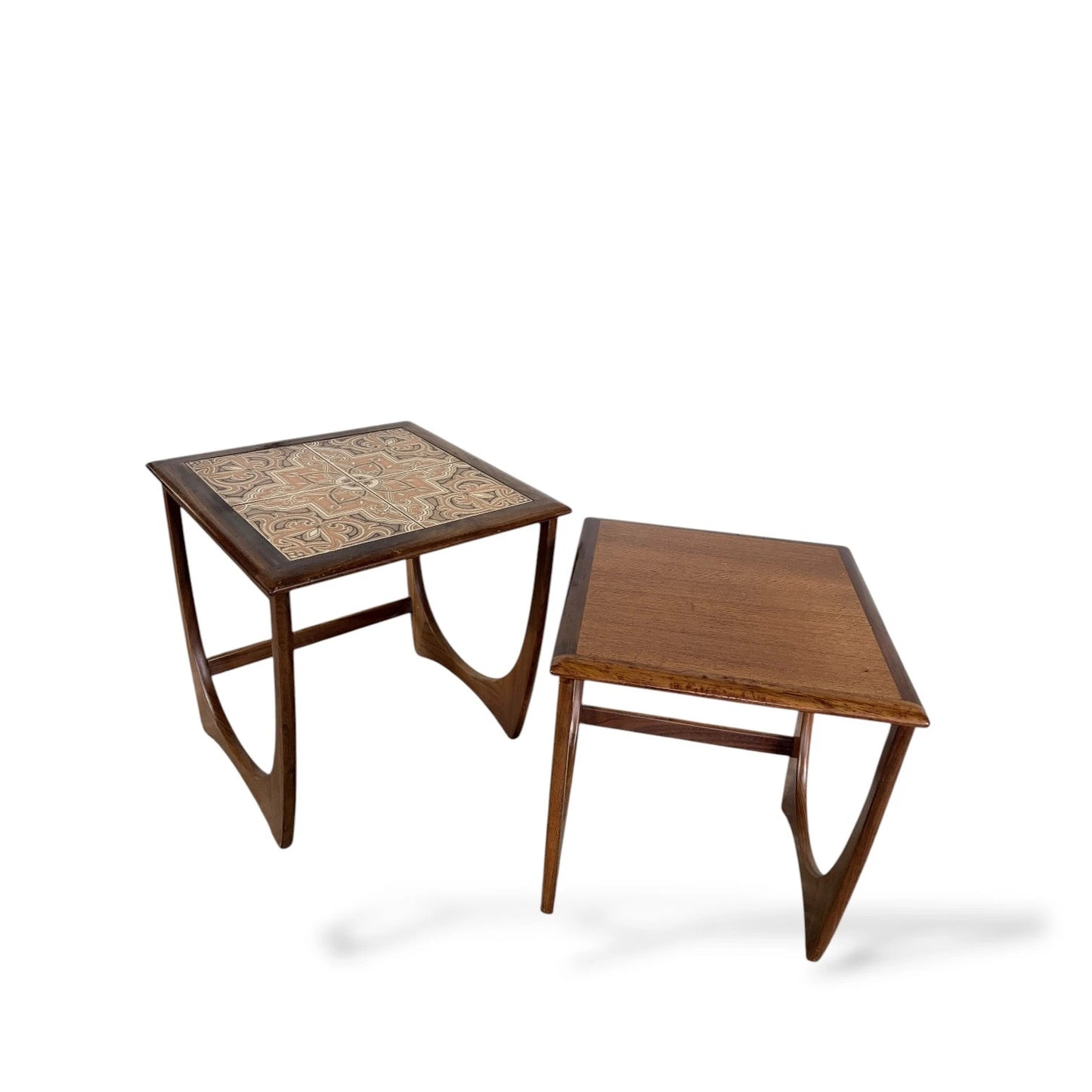 G Plan Fresco Nest of Tables – Mid-Century Teak Side Tables with Tile Inlay