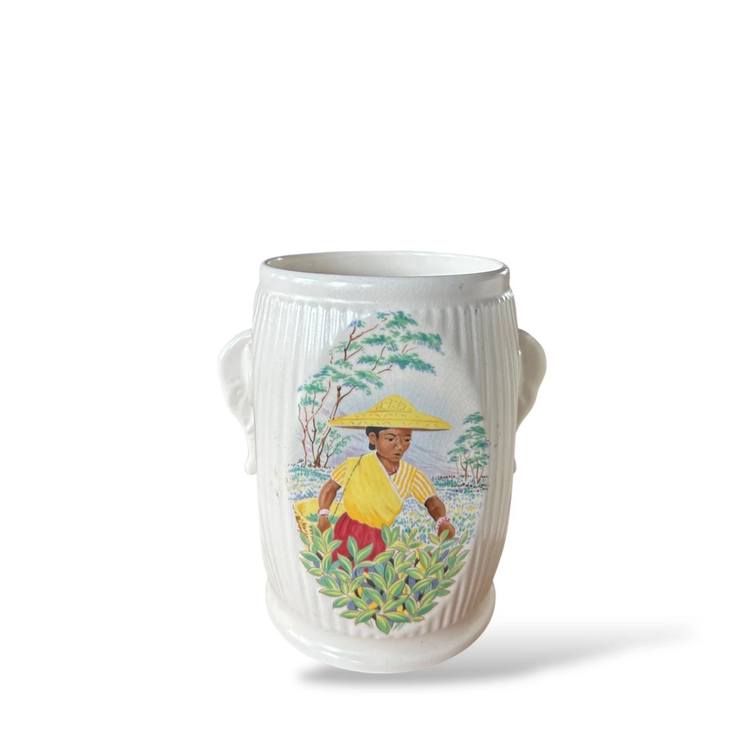 Pair of Vintage SylvaC Tea Caddies – Ribbed Pottery Jars