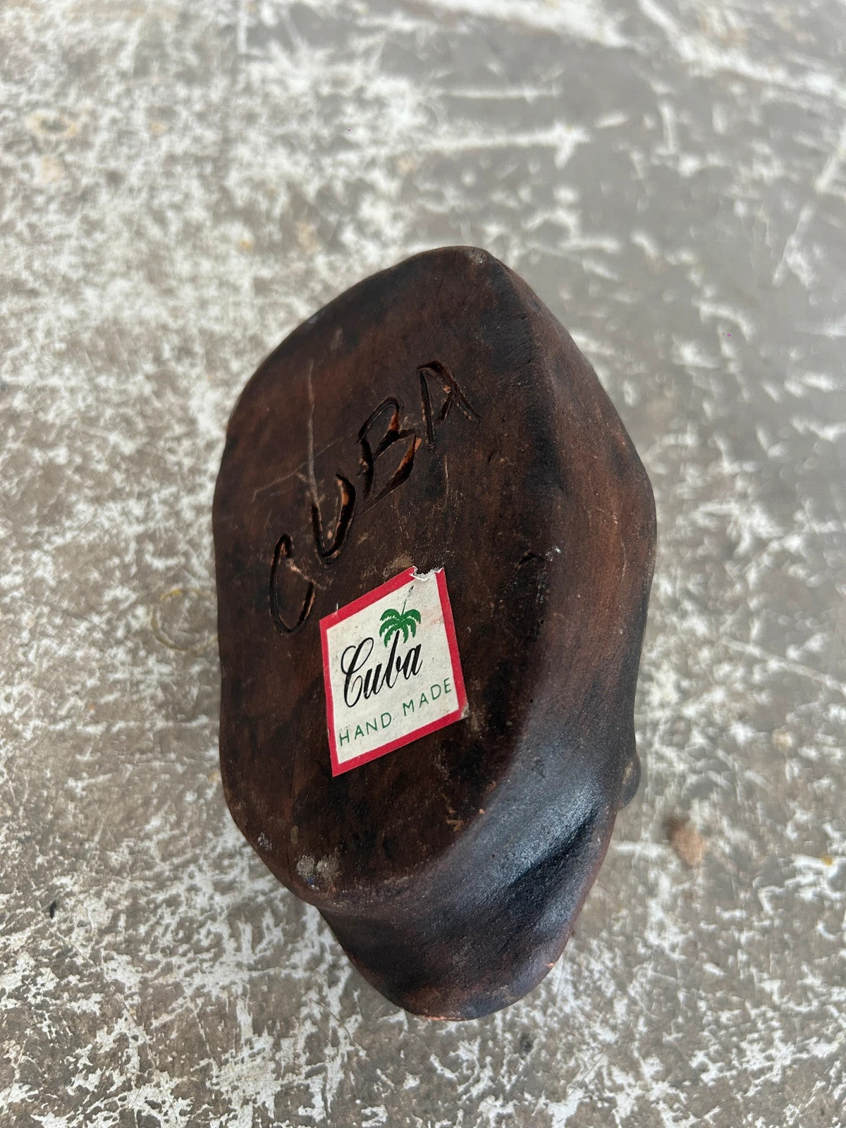 Mid Century Modern Cuban Face Sculpture Art Ashtray