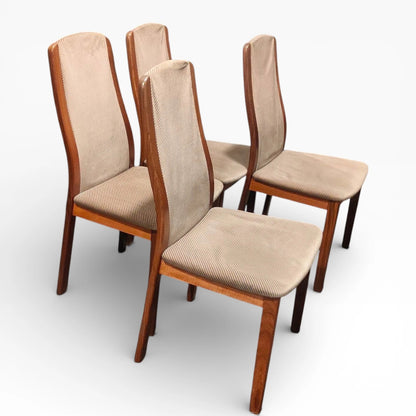 G Plan Dining Chairs – Set of Four Mid-Century Teak Chairs With Neutral Upholstery